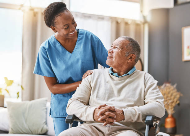 Nurse talking to patient